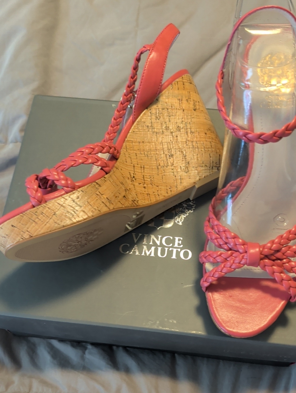Vince Camuto Coral Braided Cork Wedge Sandals